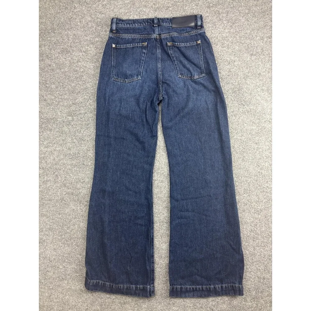 7 For All Mankind Dojo Tailorless Jeans Womens 27 Dark Wash High Rise Wide Leg - Picture 7 of 10